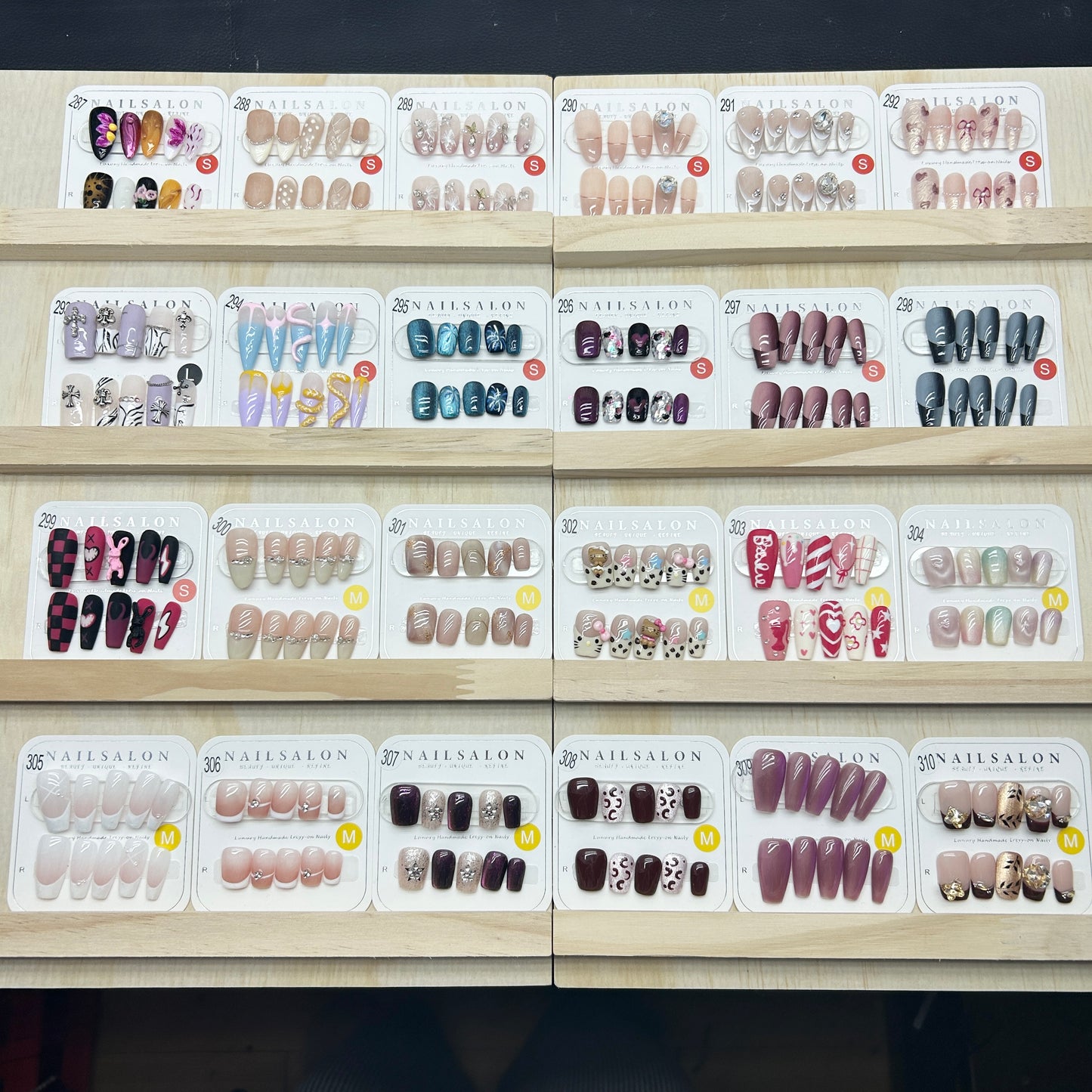 《1-341》1 pair luxury press on nails +free prep kits