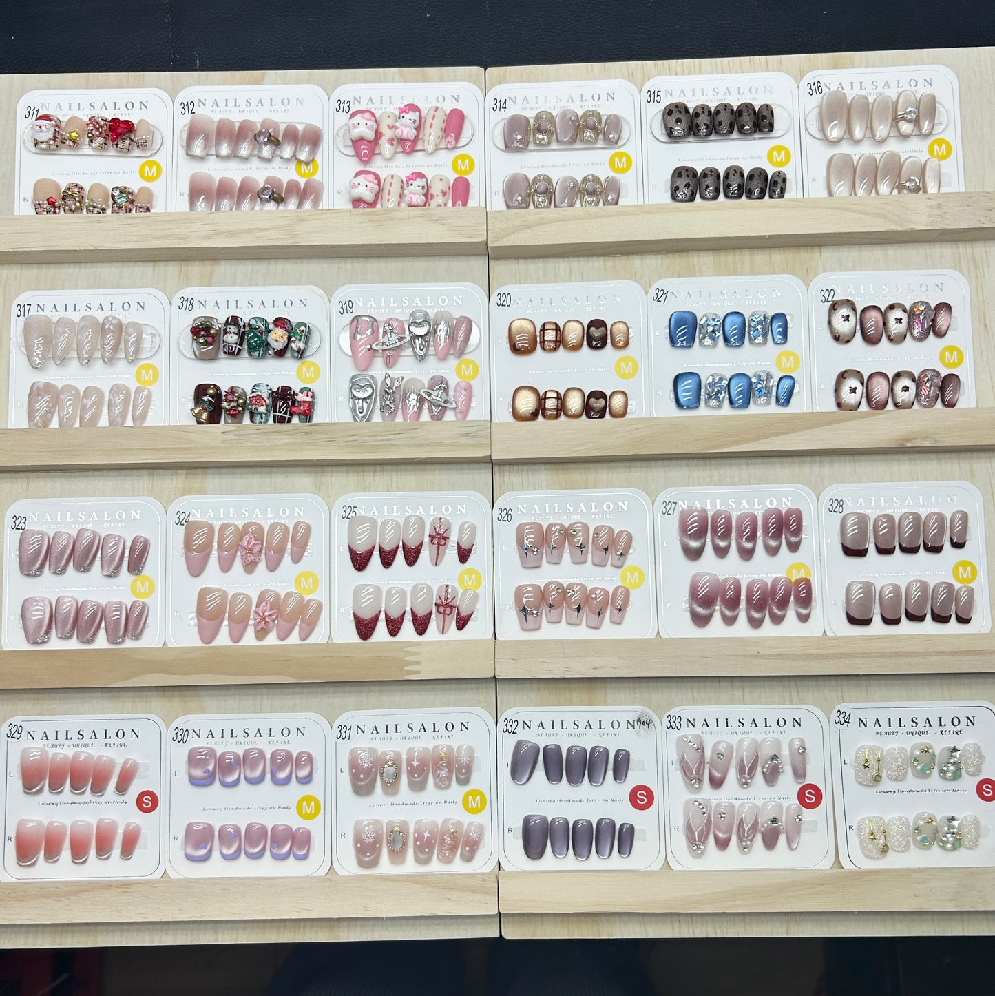 《1-341》1 pair luxury press on nails +free prep kits