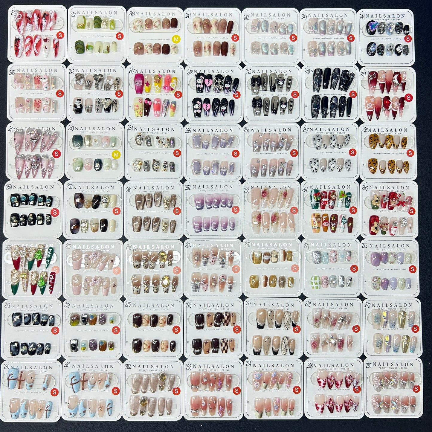 《1-341》1 pair luxury press on nails +free prep kits