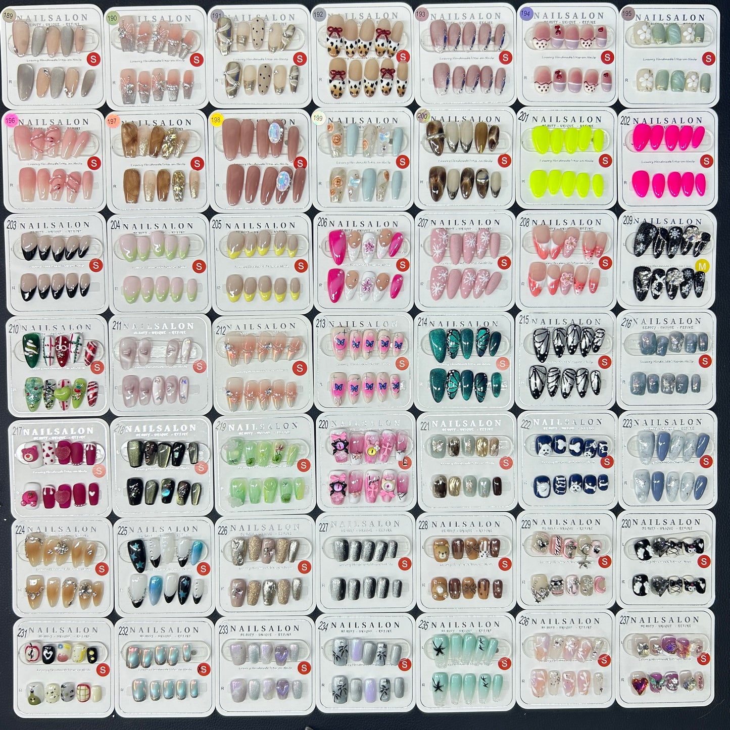 《1-341》1 pair luxury press on nails +free prep kits