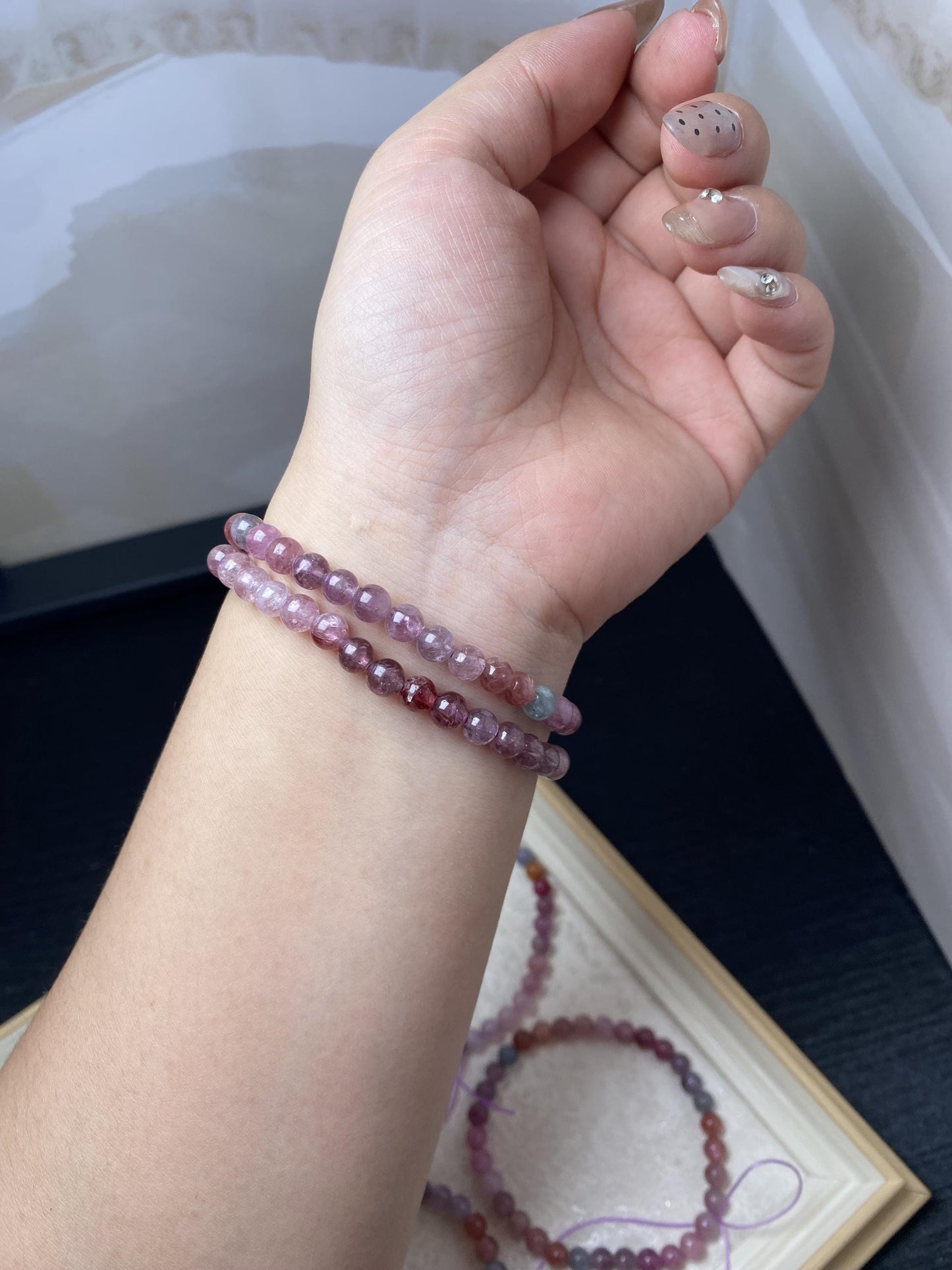 High quality rare cystal bracelets colorful spinel handmade bracelets beaded bracelets 5.5mm