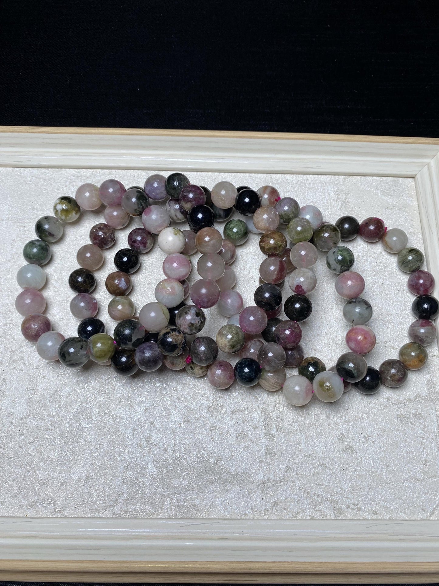 Colorful tourmaline bracelets beaded bracelets nature crystal bracelet 10.5mm+