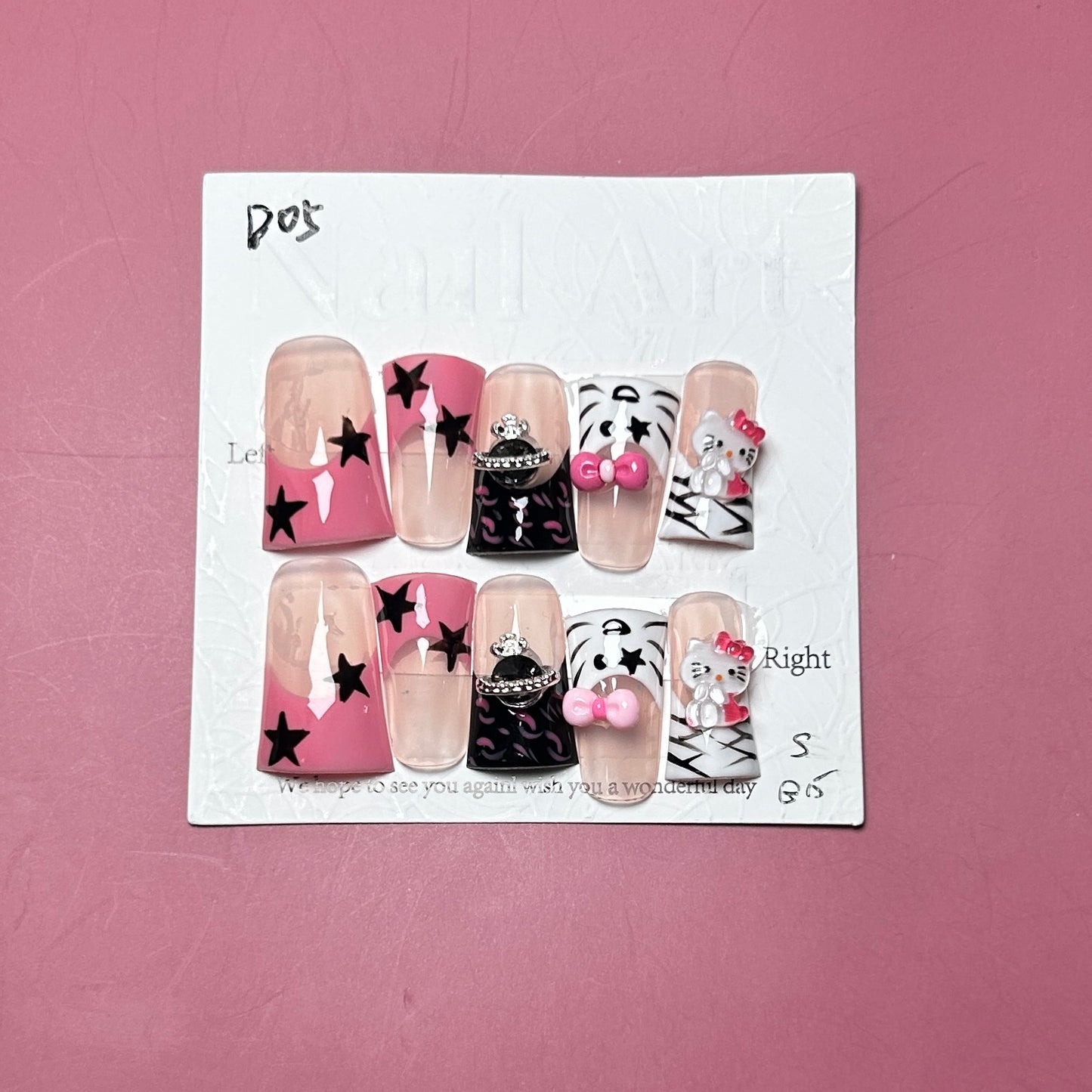 D05 Duck shape nails press on nails handmade nails duck nails y2k hello kitty nails star