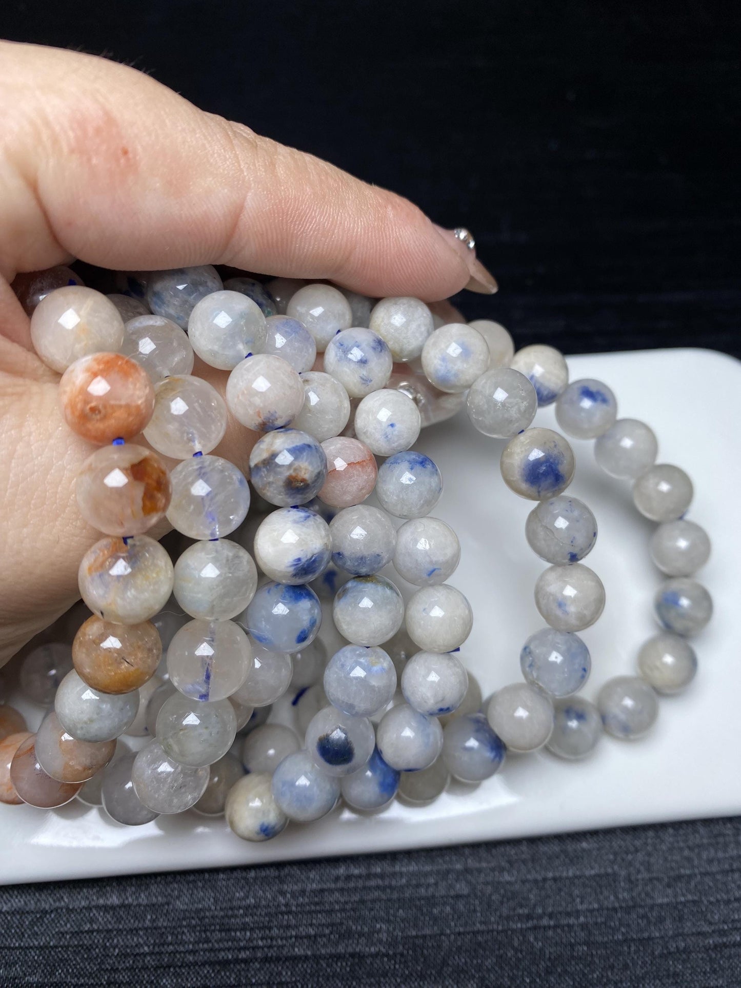 Cystal bracelet dumortierite nature crystal beaded braclets 9mm+