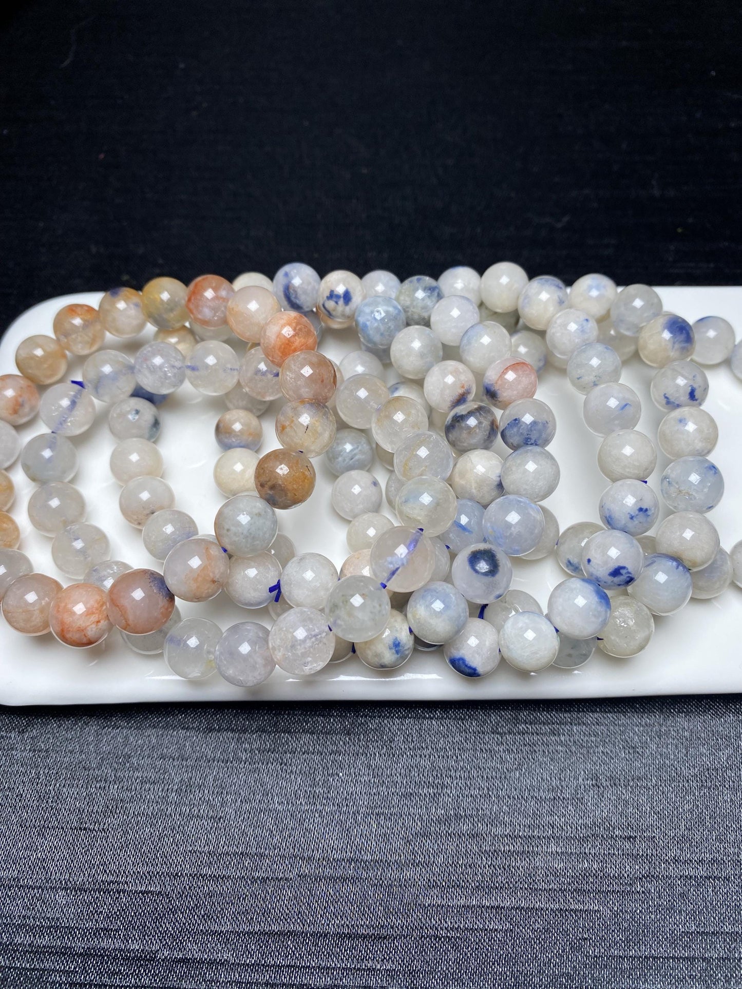 Cystal bracelet dumortierite nature crystal beaded braclets 9mm+