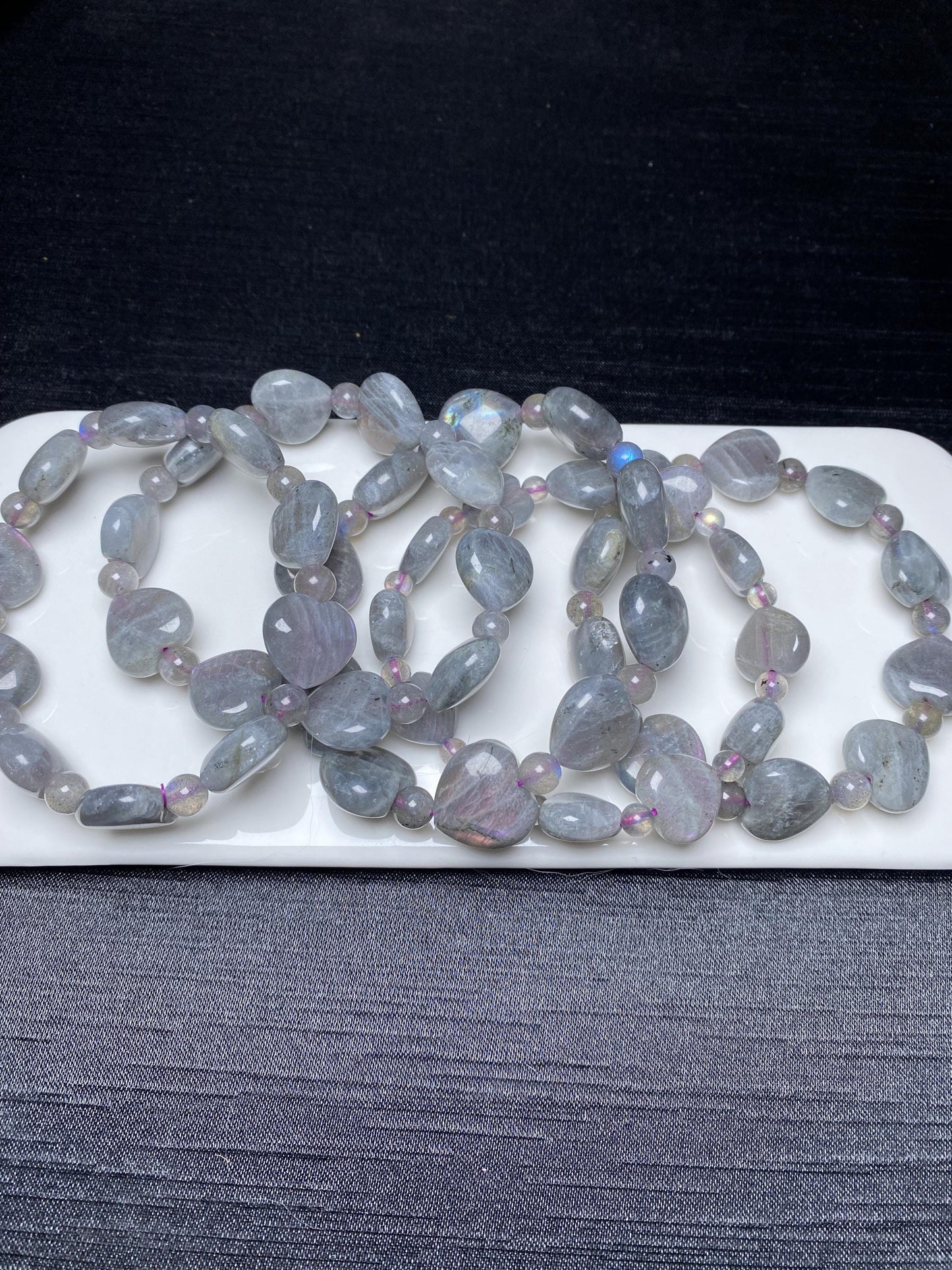 Labradorite heart bracelets 13-16mm beads nature crystal bracelet heart shape flashy labbradorite