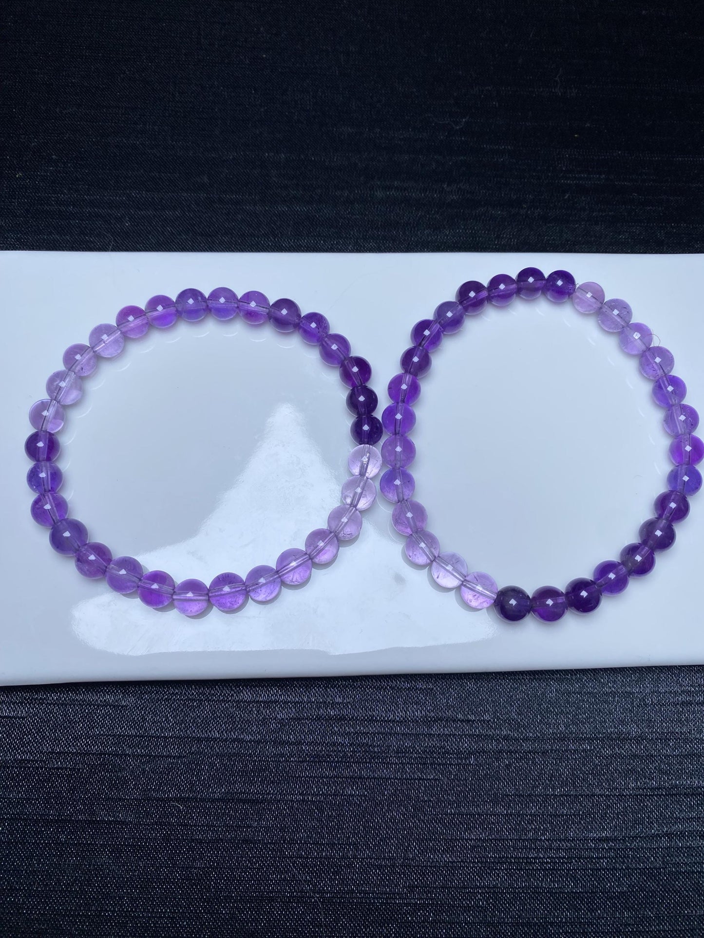 High quality ombre amethyst bracelets nature crystal beads about 6.5mm