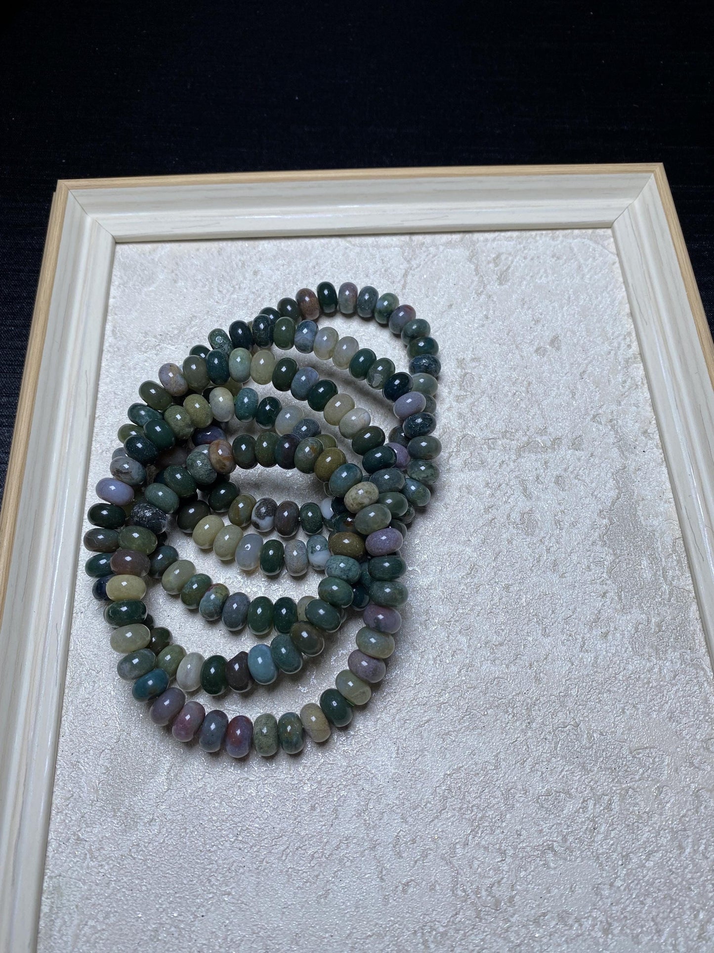 Rondelle green ocean jasper 8mm+ geniune crystal bracelets DM if you wanna make custome size