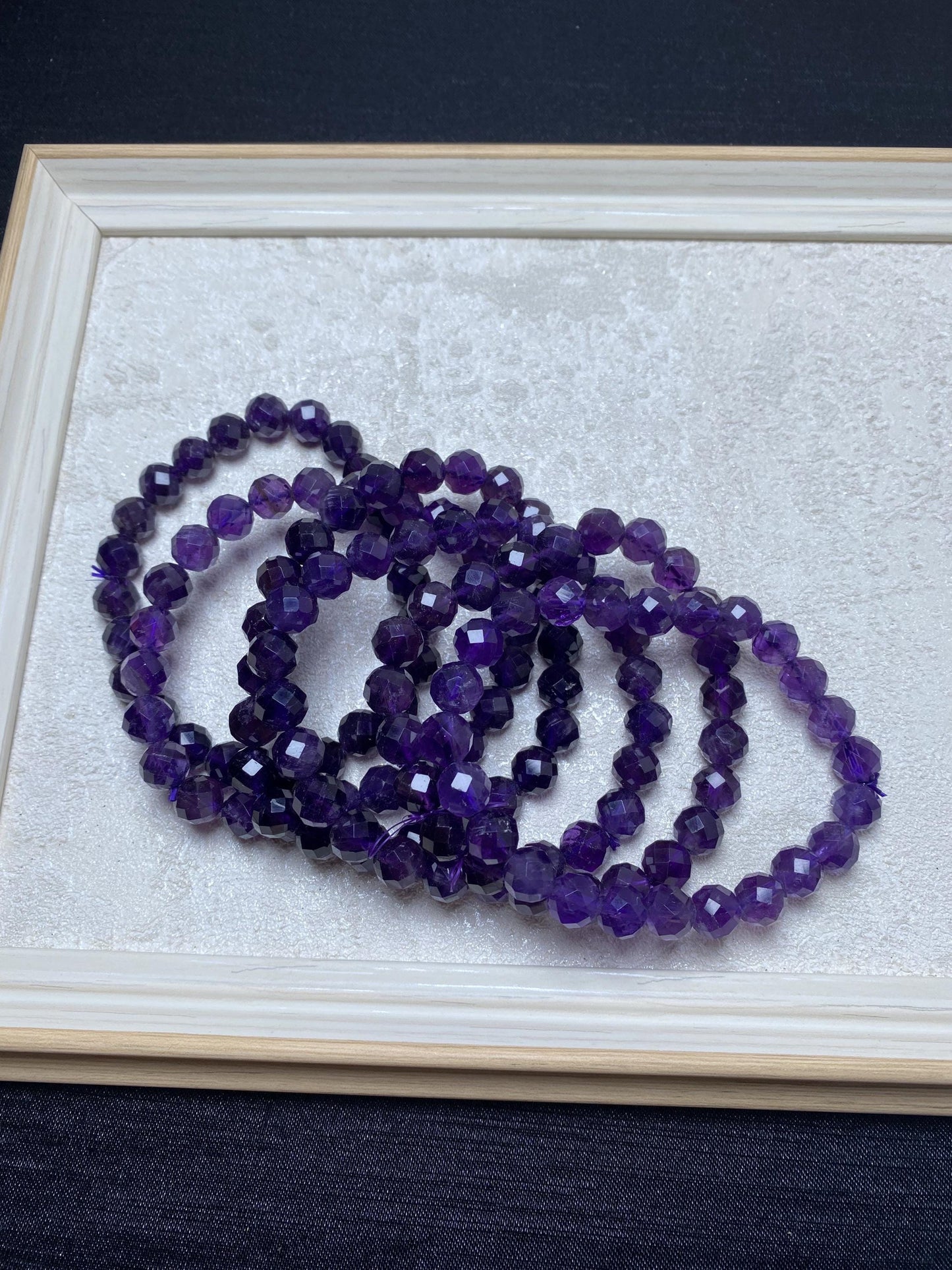 Faceted amethyst sparkle handmade bracelets 8mm beaded crystal bracelets