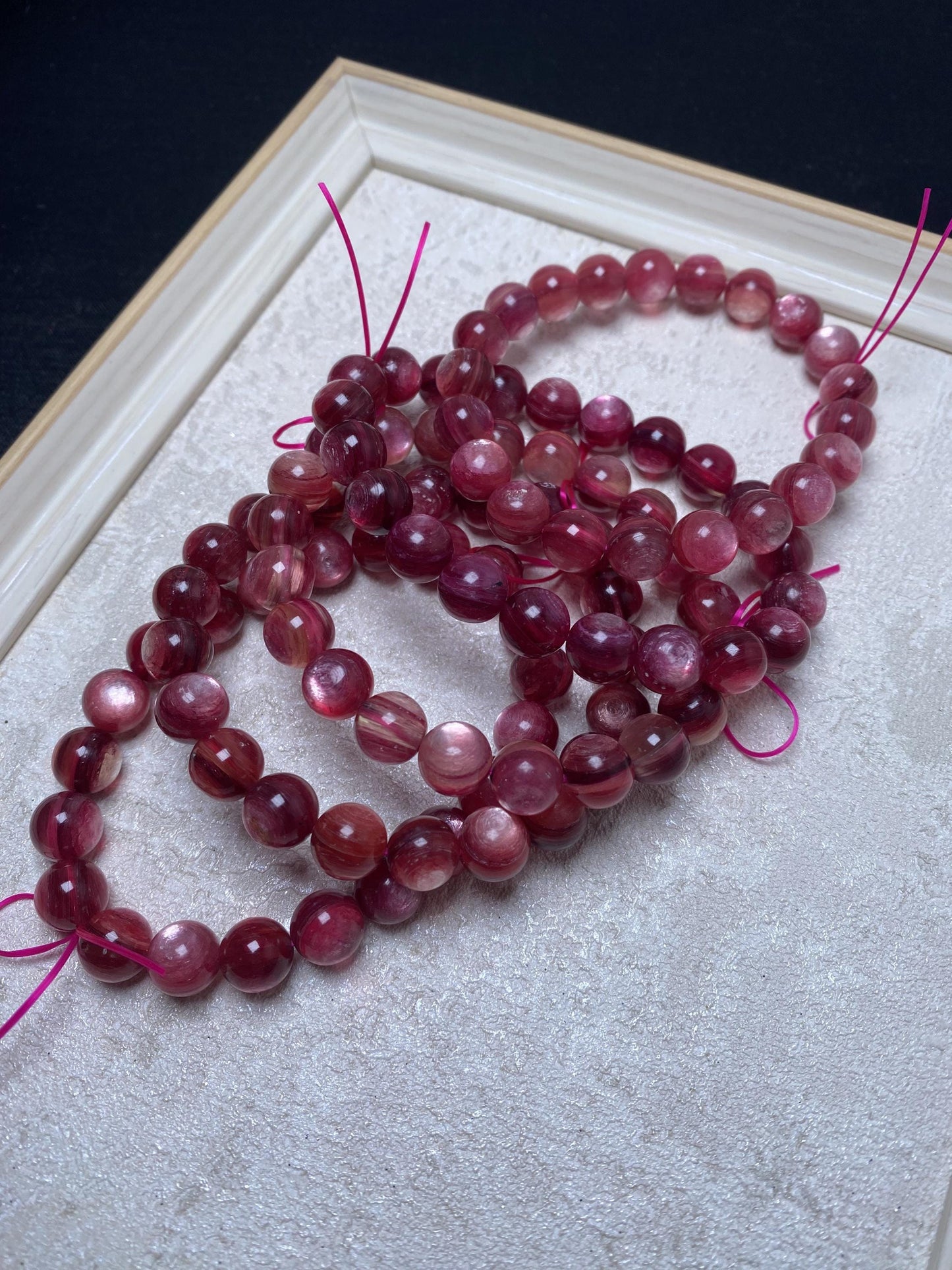 9mm hot pink lepidolite bracelets crystal bracelets gift for her geniune bracelets