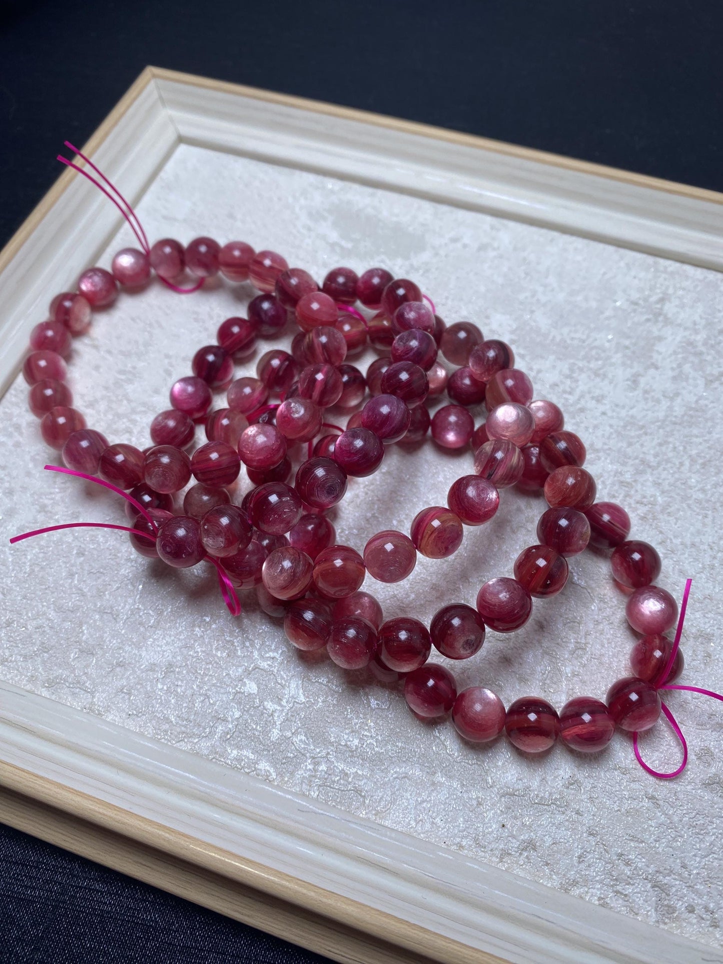 9mm hot pink lepidolite bracelets crystal bracelets gift for her geniune bracelets