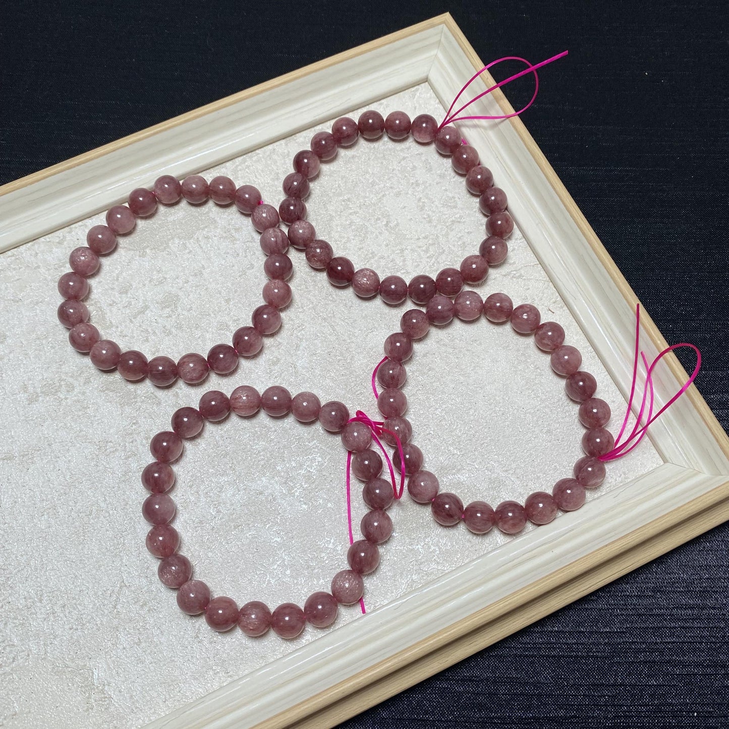 8mm old mine strawberry quartz crystal bracelets rare beaded bracelets