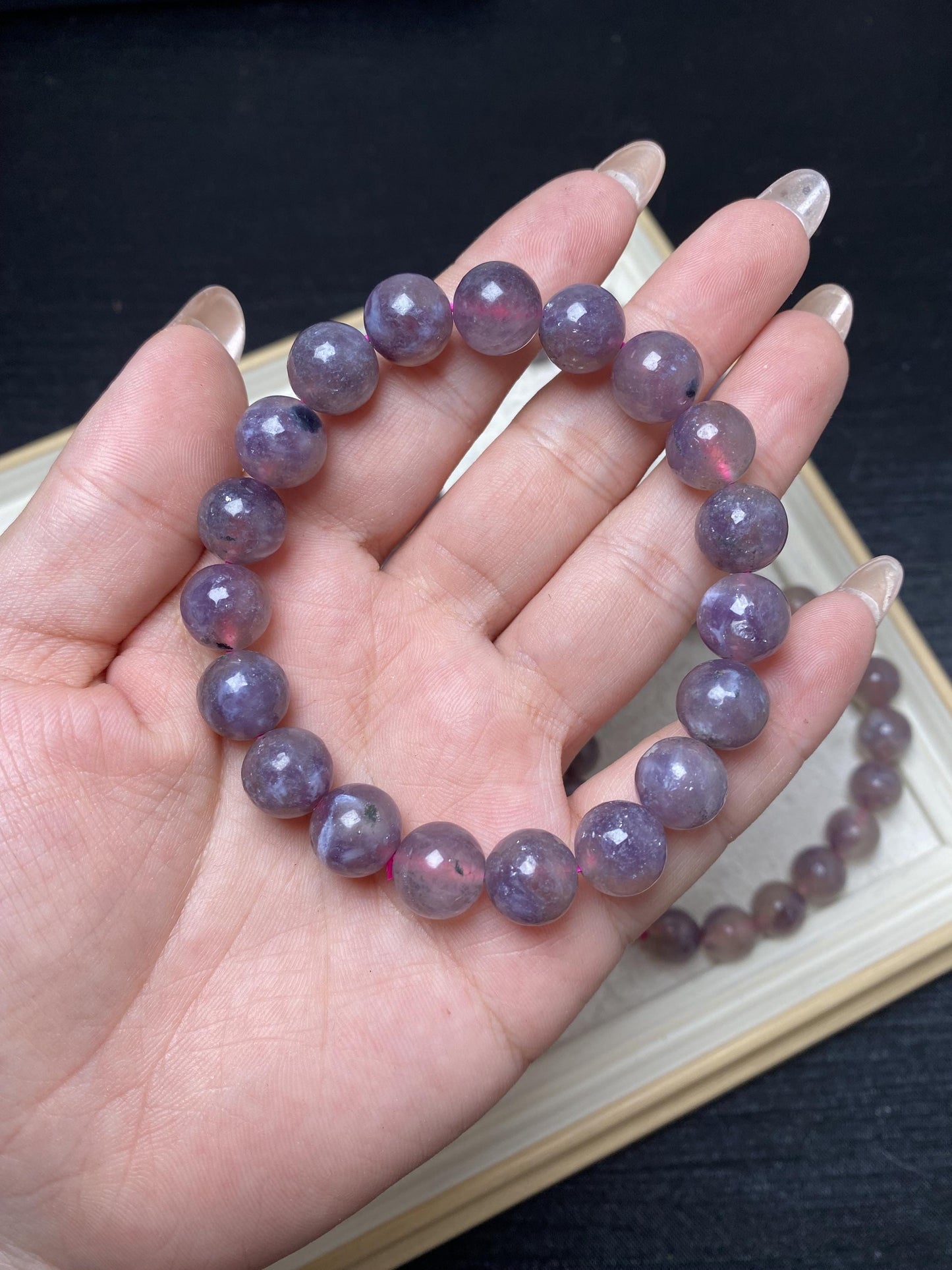 10mm purple mica high quality gemmy beaded crystal bracelets handmade bracelets