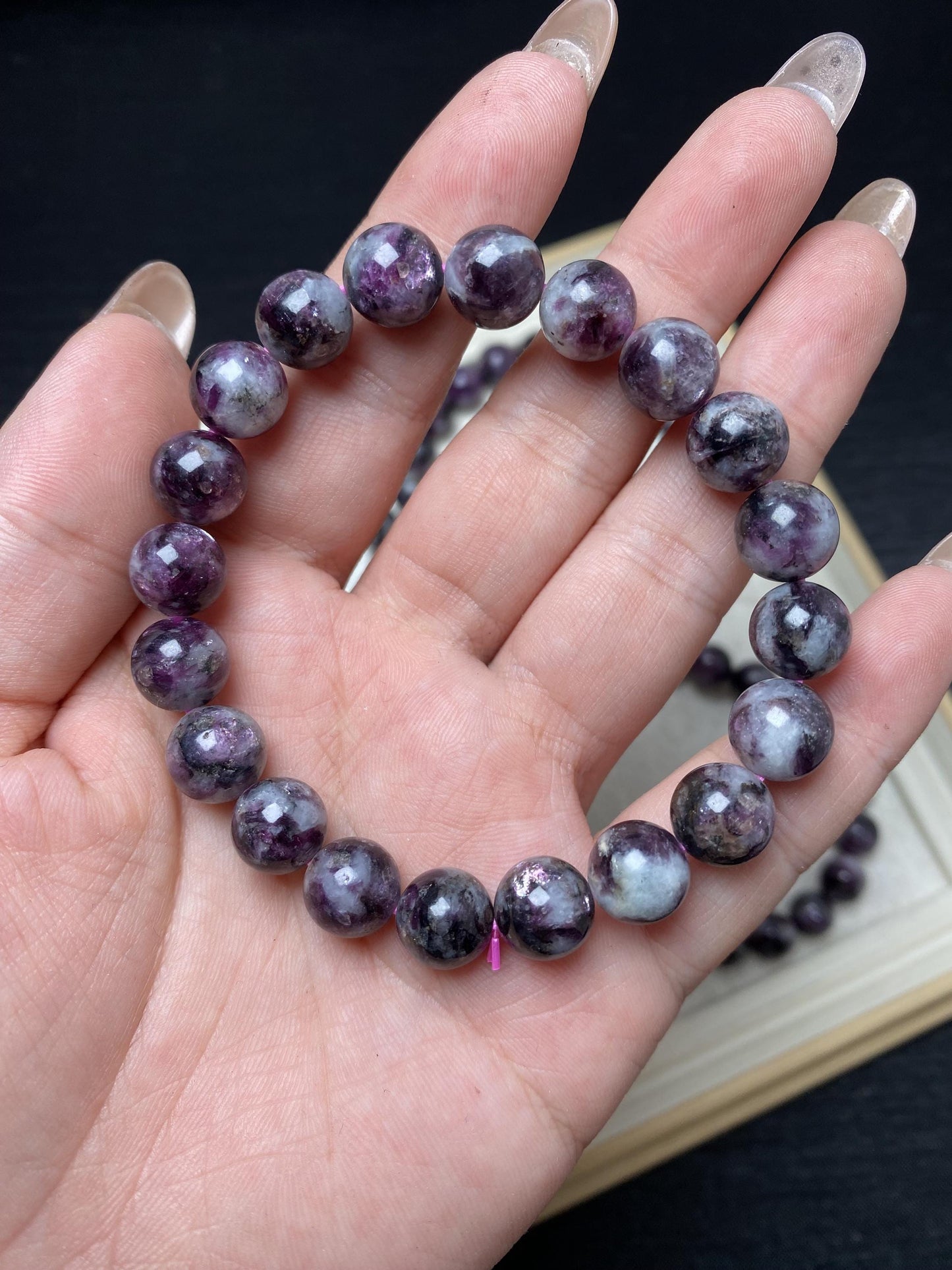 Purple lepidolite 9mm+ handmade bracelets crystal beaded bracelets