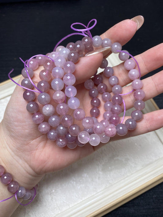 8mm ombre purple rose quartz handmade bracelets beaded braclets crystal barcelets geniune healing crystal