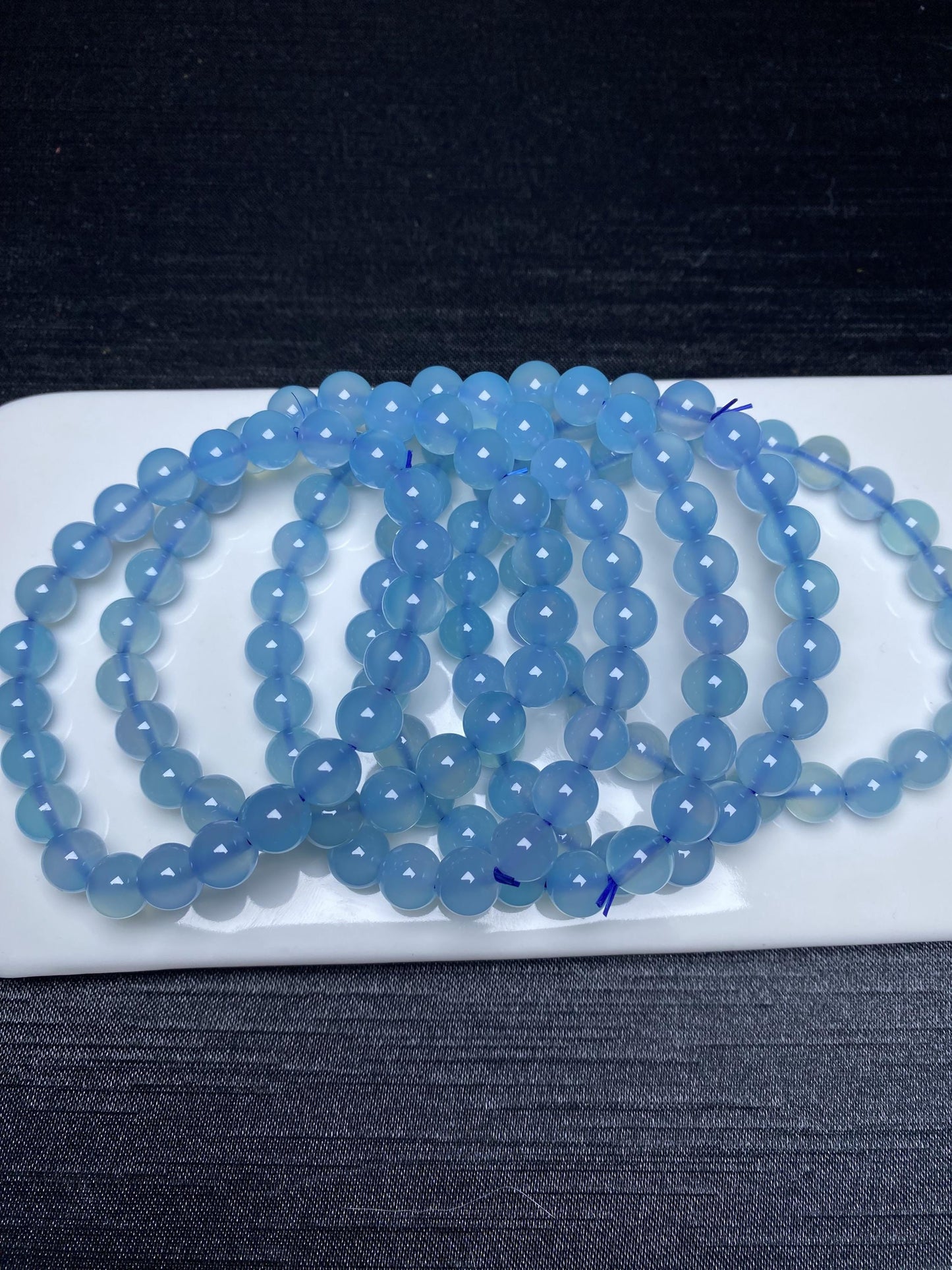 Blue chlacedony crystal bracelet geniune bracelet beaded bracelet 8mm