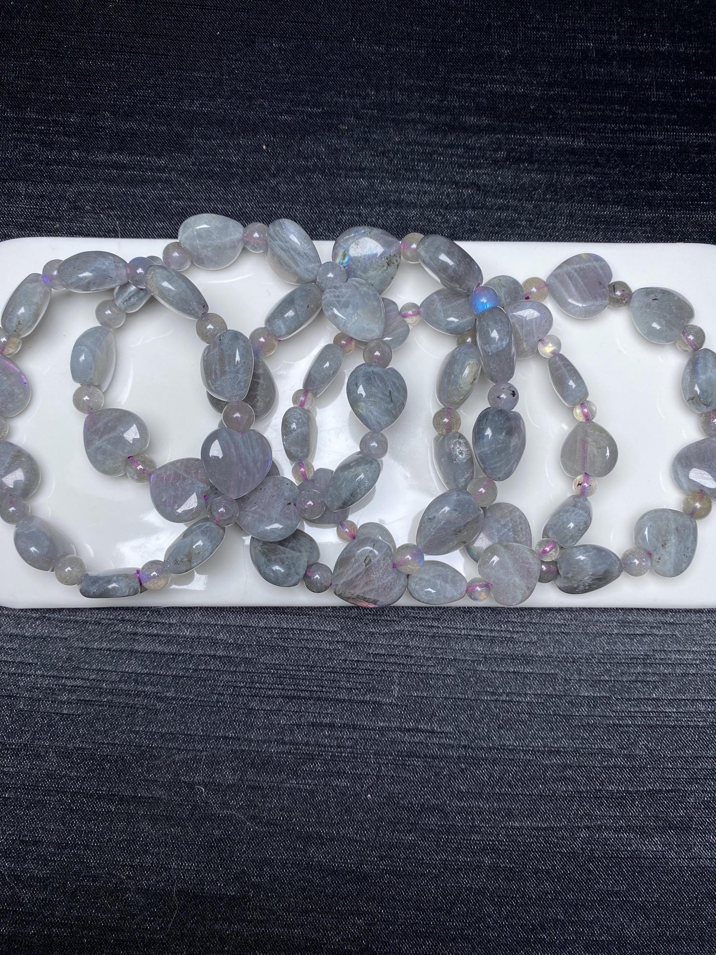 Labradorite heart bracelets 13-16mm beads nature crystal bracelet heart shape flashy labbradorite