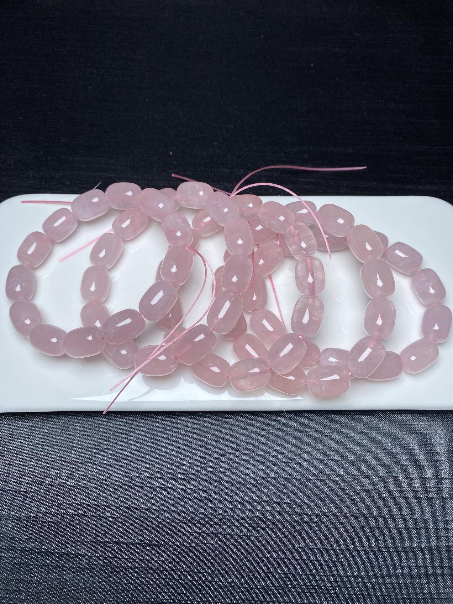 Barrel shape rose quartz bracelets nature genuine crystal beads about 10*13.5mm pink bracelets summer gift for her