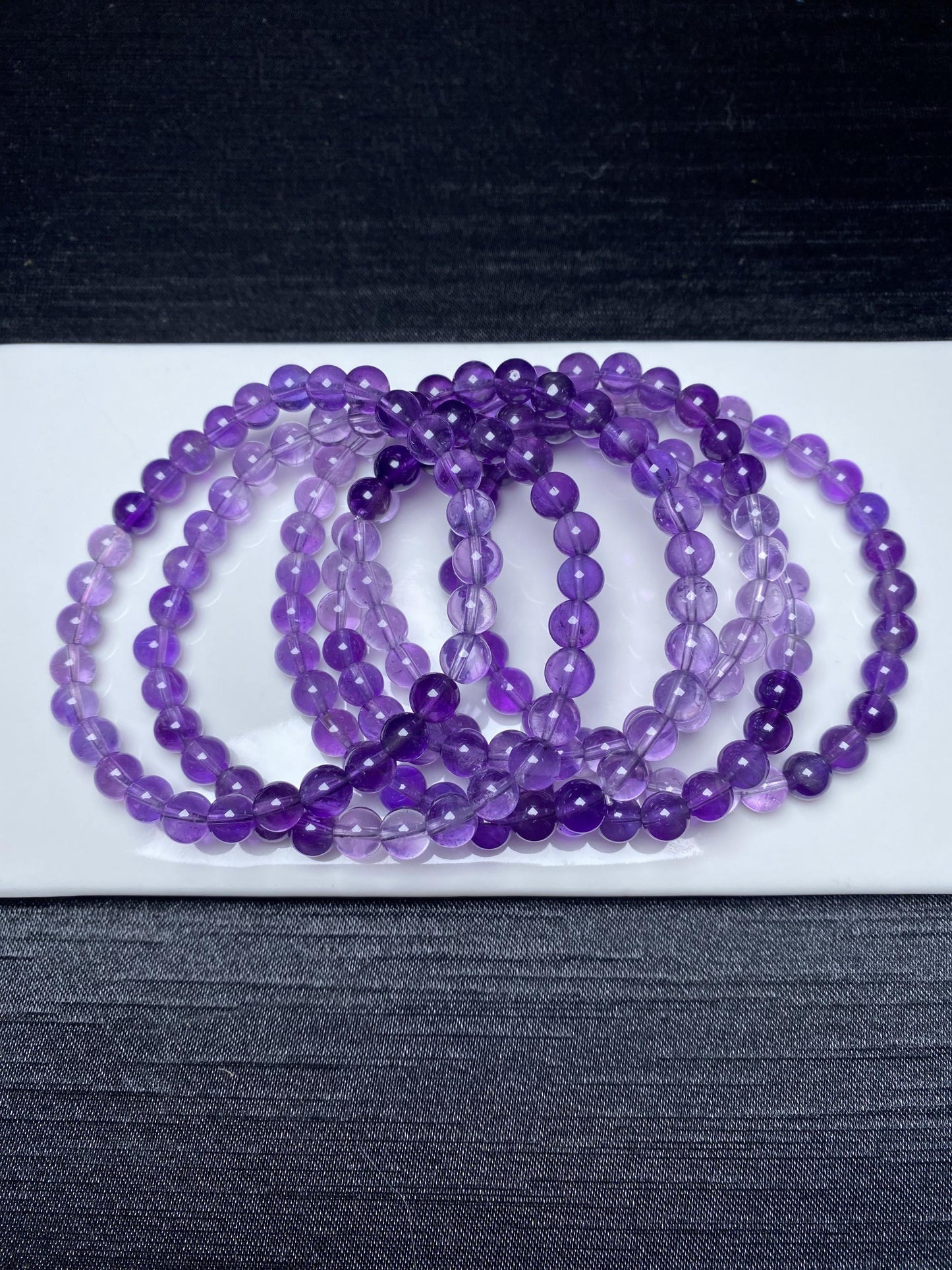 High quality ombre amethyst bracelets nature crystal beads about 6.5mm