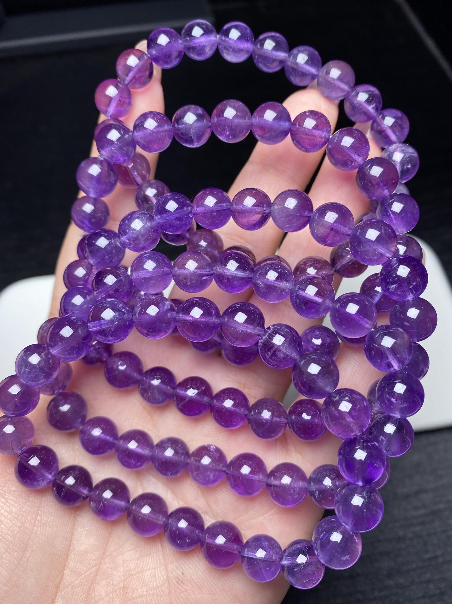 High quality amethyst bracelets purple beads bracelet geniune crystal 8mm+