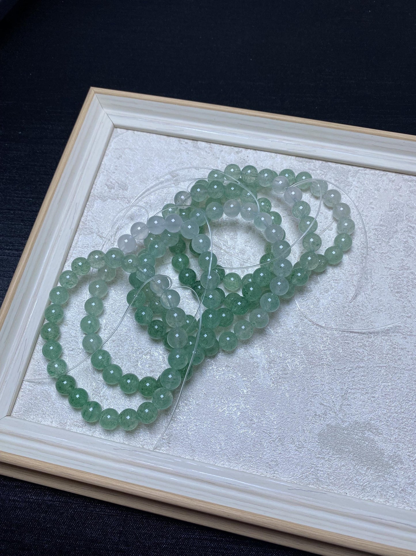 Ombre green strawberry quartz about 7.5mm crystal braclets green beaded bracelets