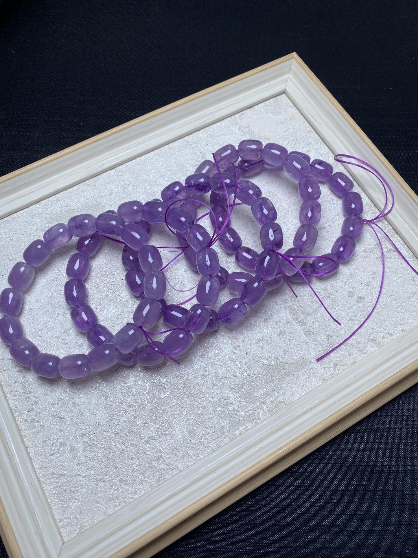 Barrel amethyst bracelets purple crystal bracelets beaded bracelets dreamy colour