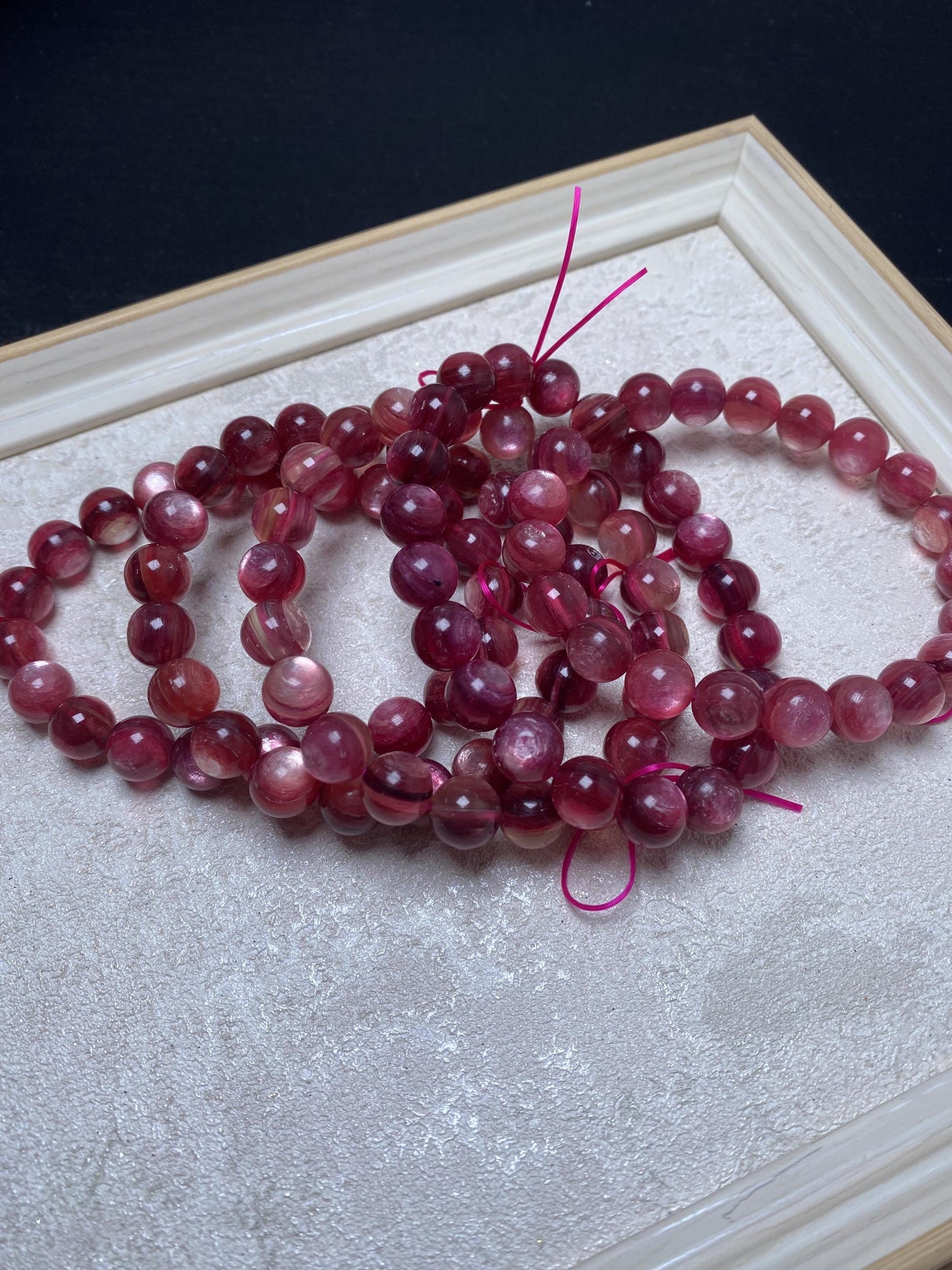 9mm hot pink lepidolite bracelets crystal bracelets gift for her geniune bracelets