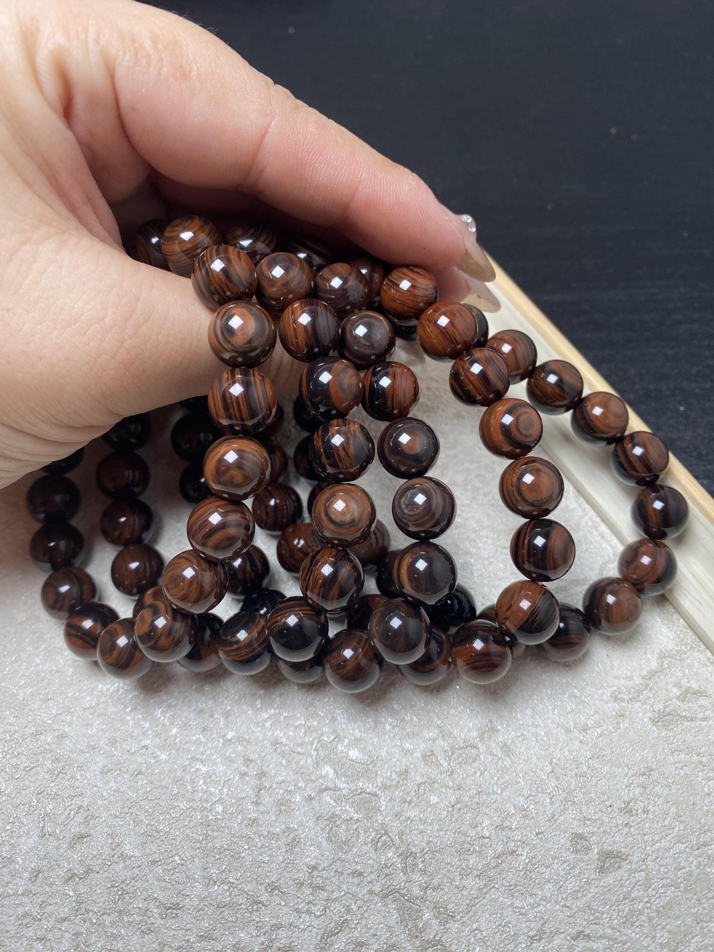 10mm banded obsidian handmade bracelets eye obsidian brown beaded crystal bracelets