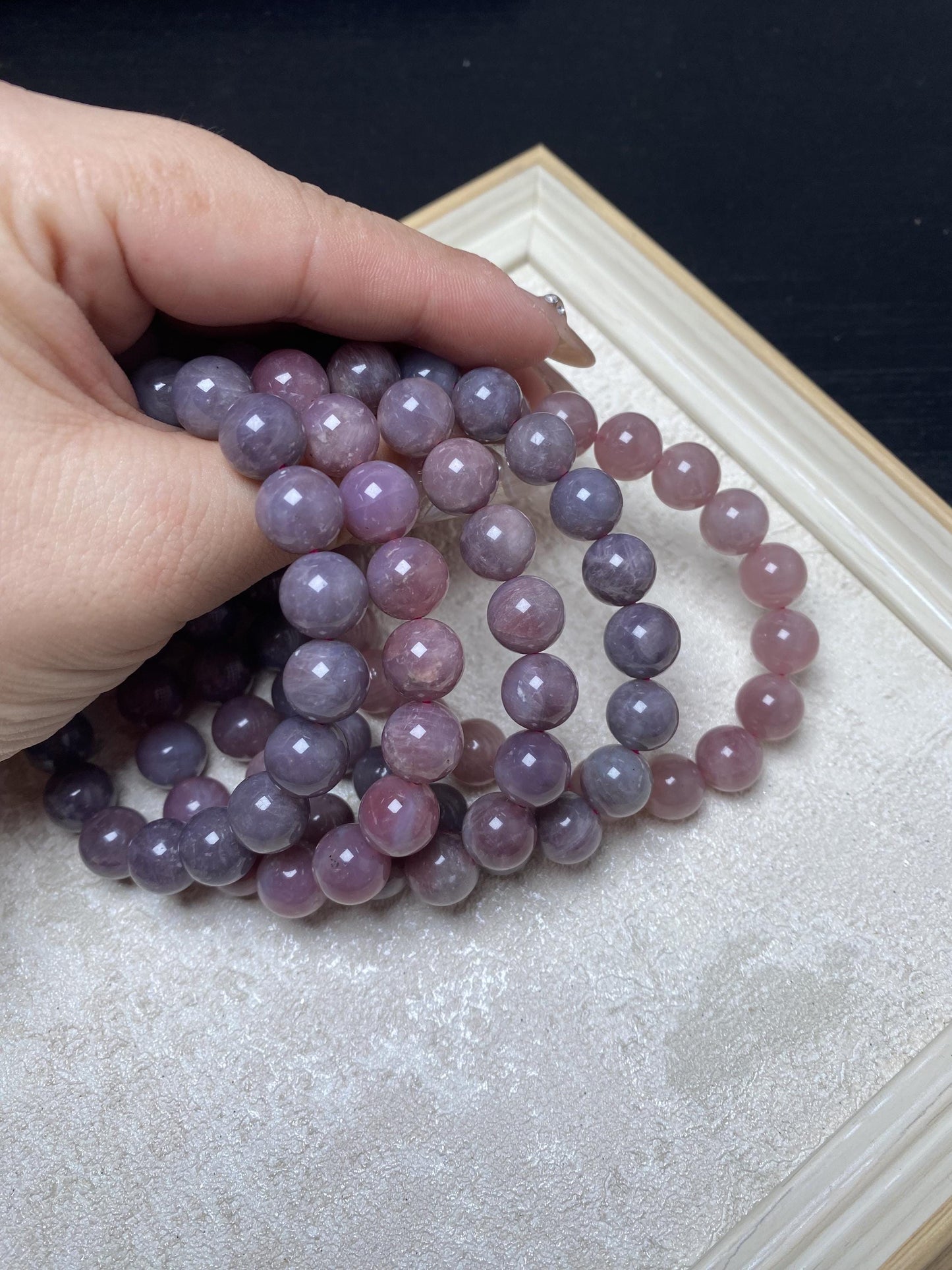 10mm purple rose quartz nature crystal bracelets purple pink beaded bracelets