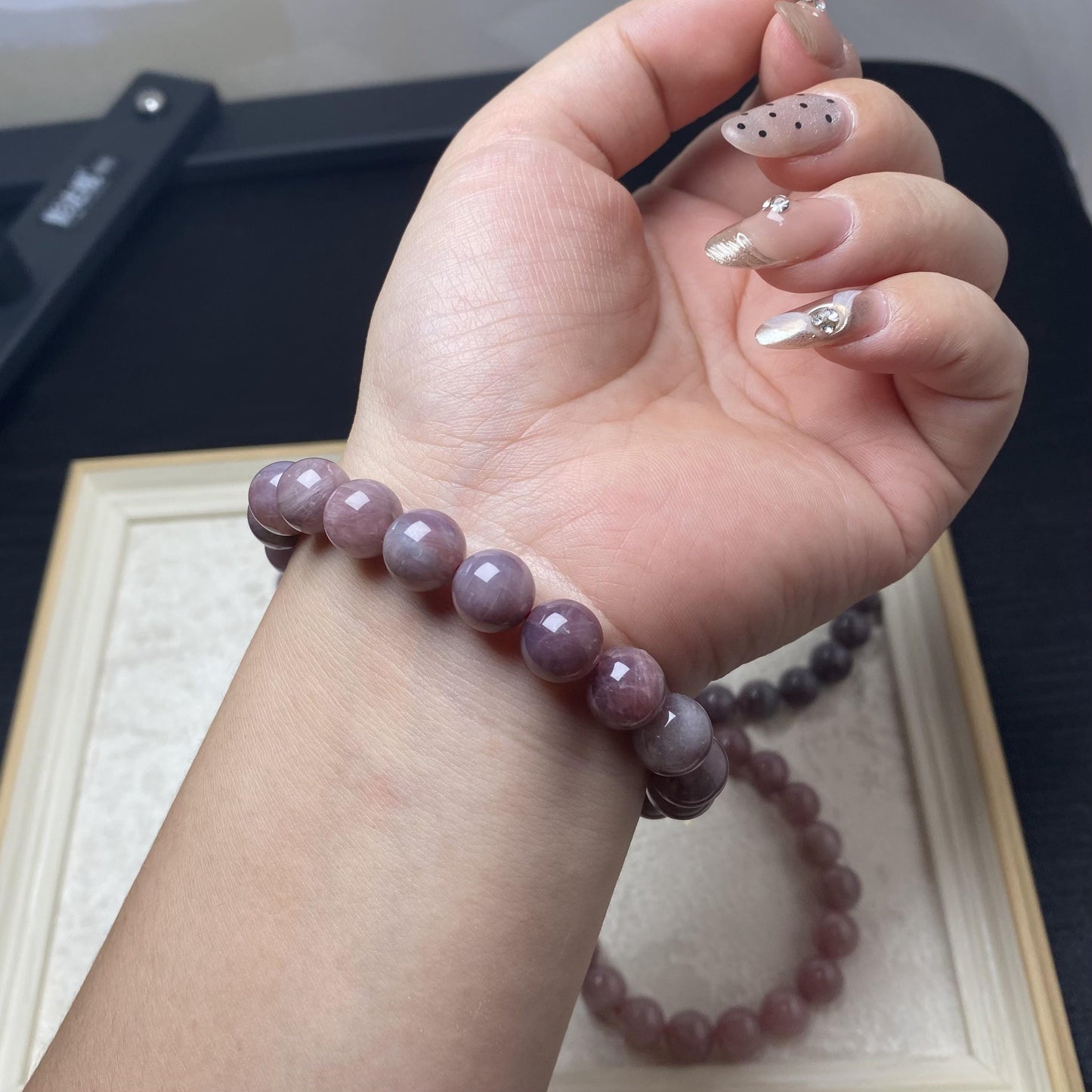 10mm purple rose quartz nature crystal bracelets purple pink beaded bracelets