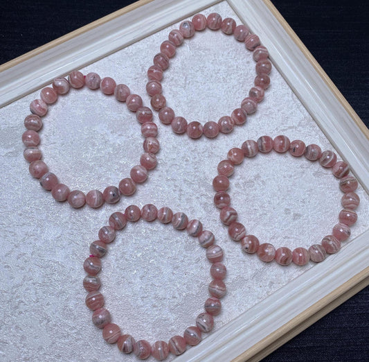 geniune rhodochrosite pink bracelets banding beaded bracelets crystal nature crystal about 7.5mm