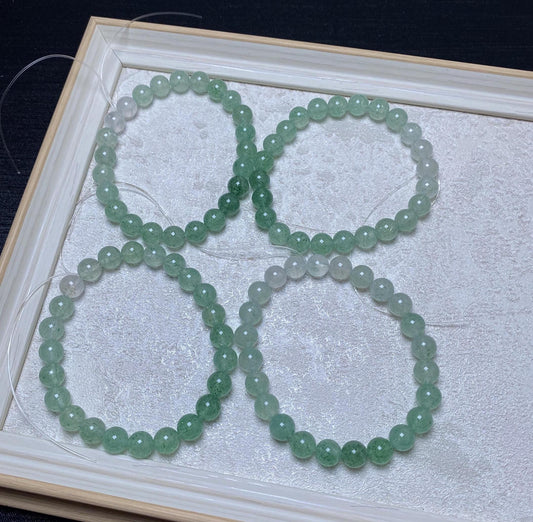 Ombre green strawberry quartz about 7.5mm crystal braclets green beaded bracelets