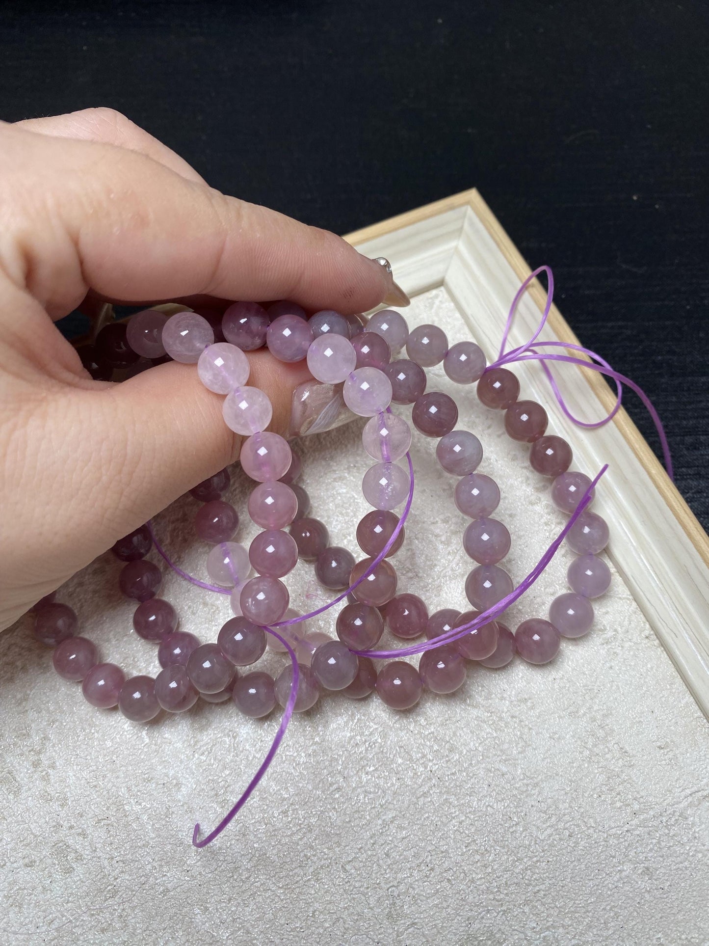 8mm ombre purple rose quartz handmade bracelets beaded braclets crystal barcelets geniune healing crystal